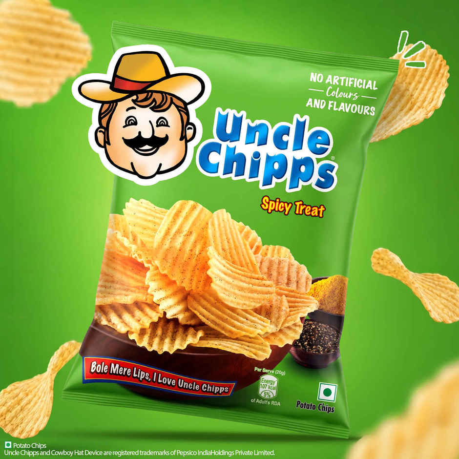 Uncle Chipps Spicy Treat, Crunchy Potato Chips