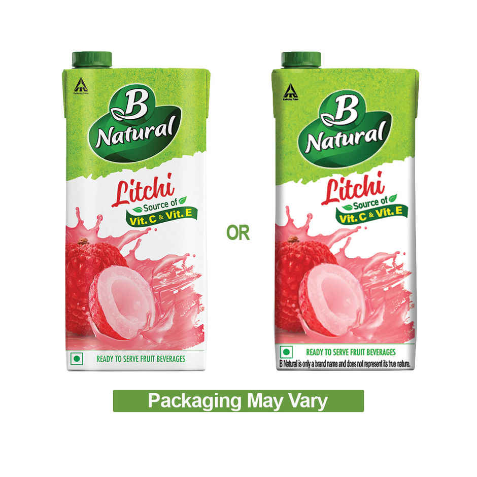 B Natural Litchi Juice, Vitamin C & E