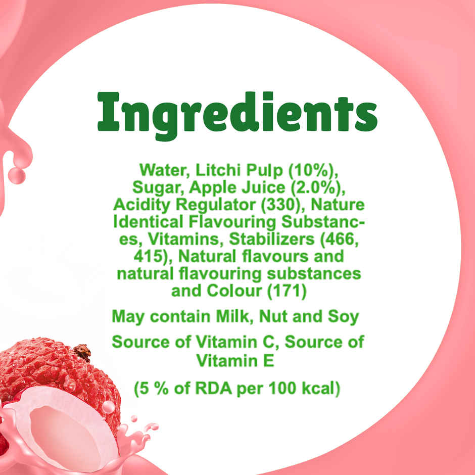 B Natural Litchi Juice, Vitamin C & E