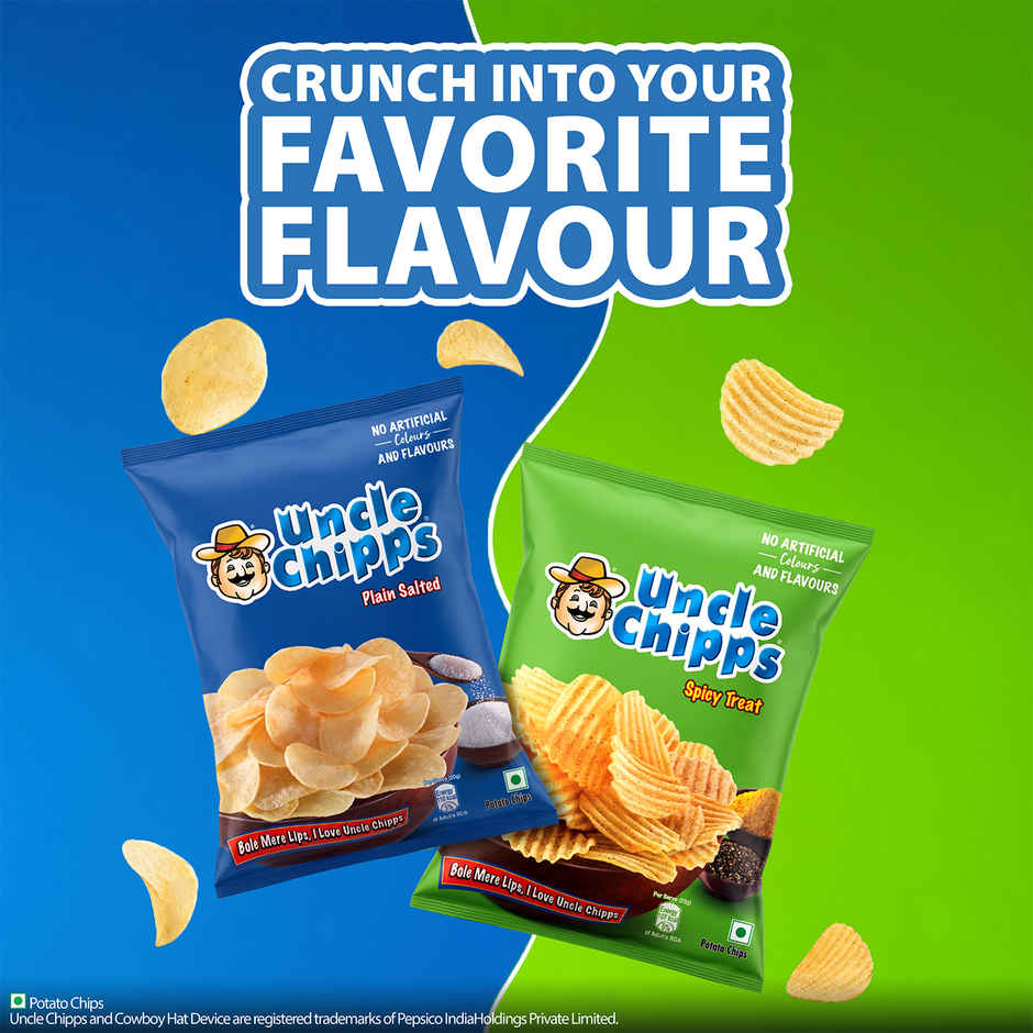Uncle Chipps Spicy Treat, Crunchy Potato Chips