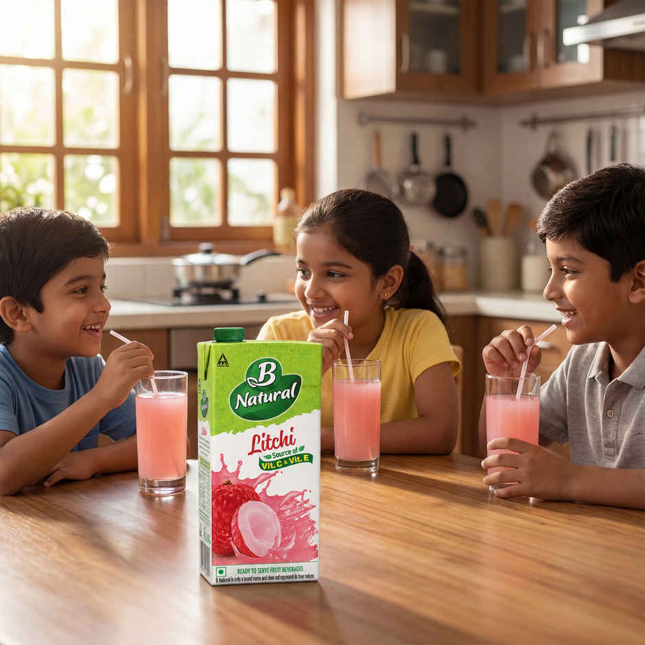 B Natural Litchi Juice, Vitamin C & E