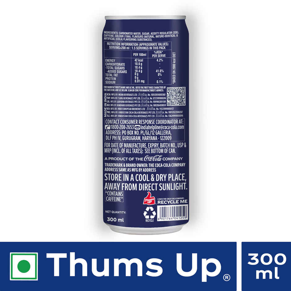 Thums Up Soft Drink Can, Carbonated Beverage Combo